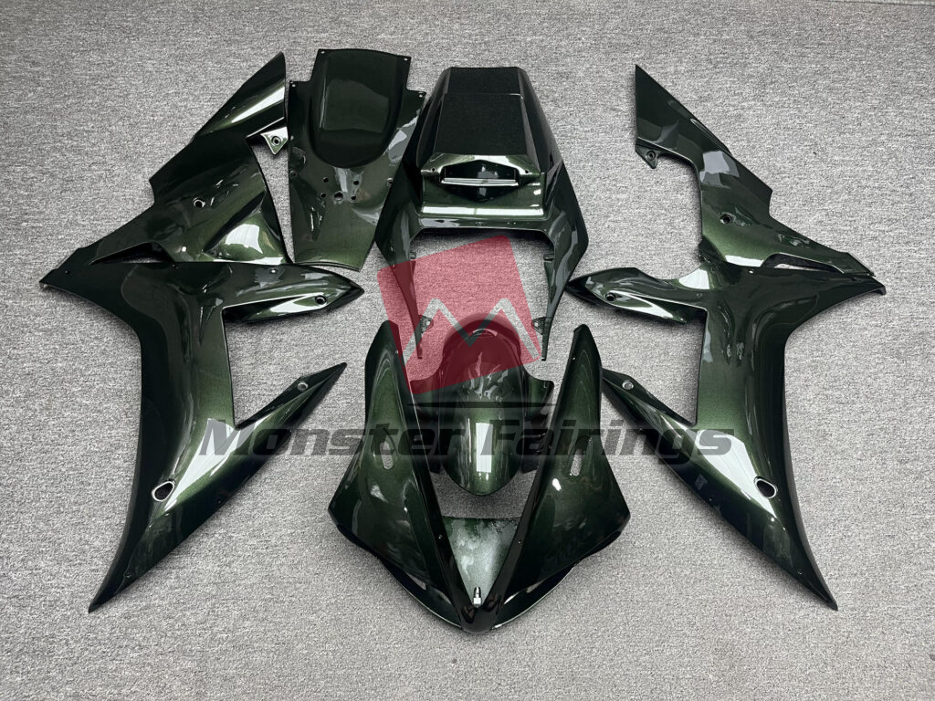Yamaha R1 2002 - 2003 Gloss Dark Green ABS fairings - custom motorcycle bodywork kit by Monster Fairings