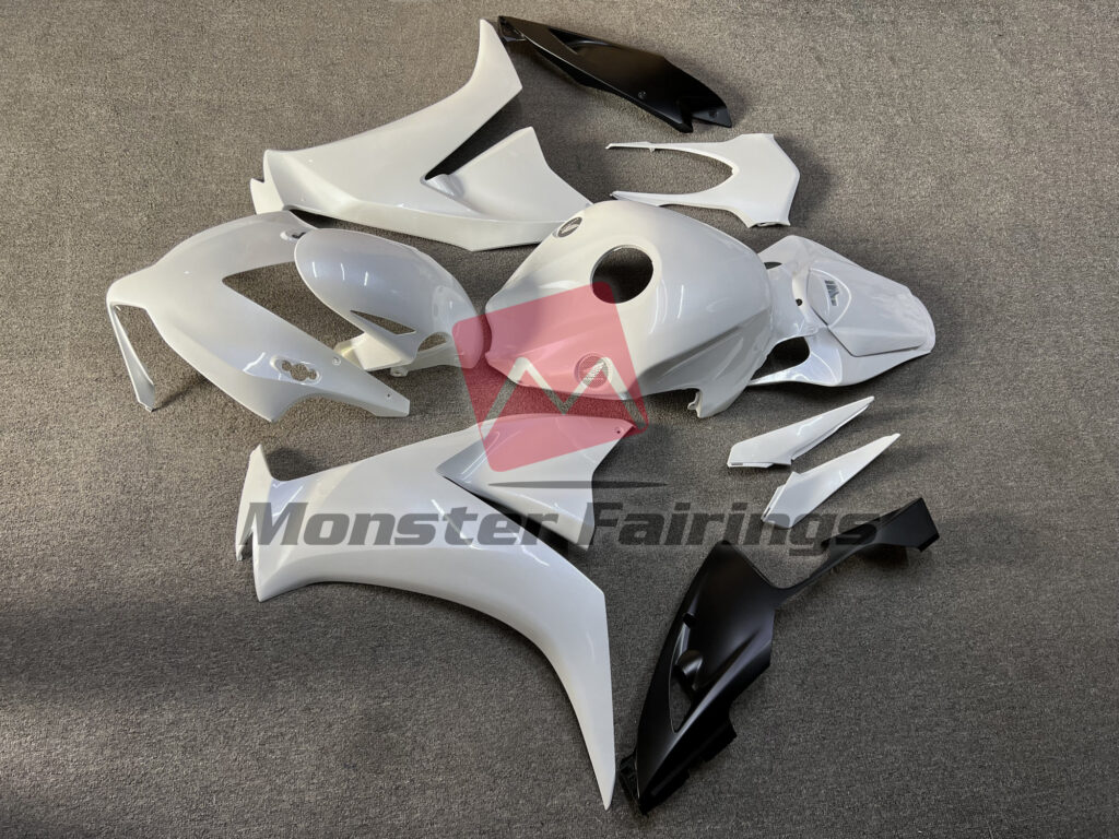 2012 - 2016 Honda CBR1000RR Pearl White & Matte Black fairing set - ABS injection, custom painted by Monster Fairings