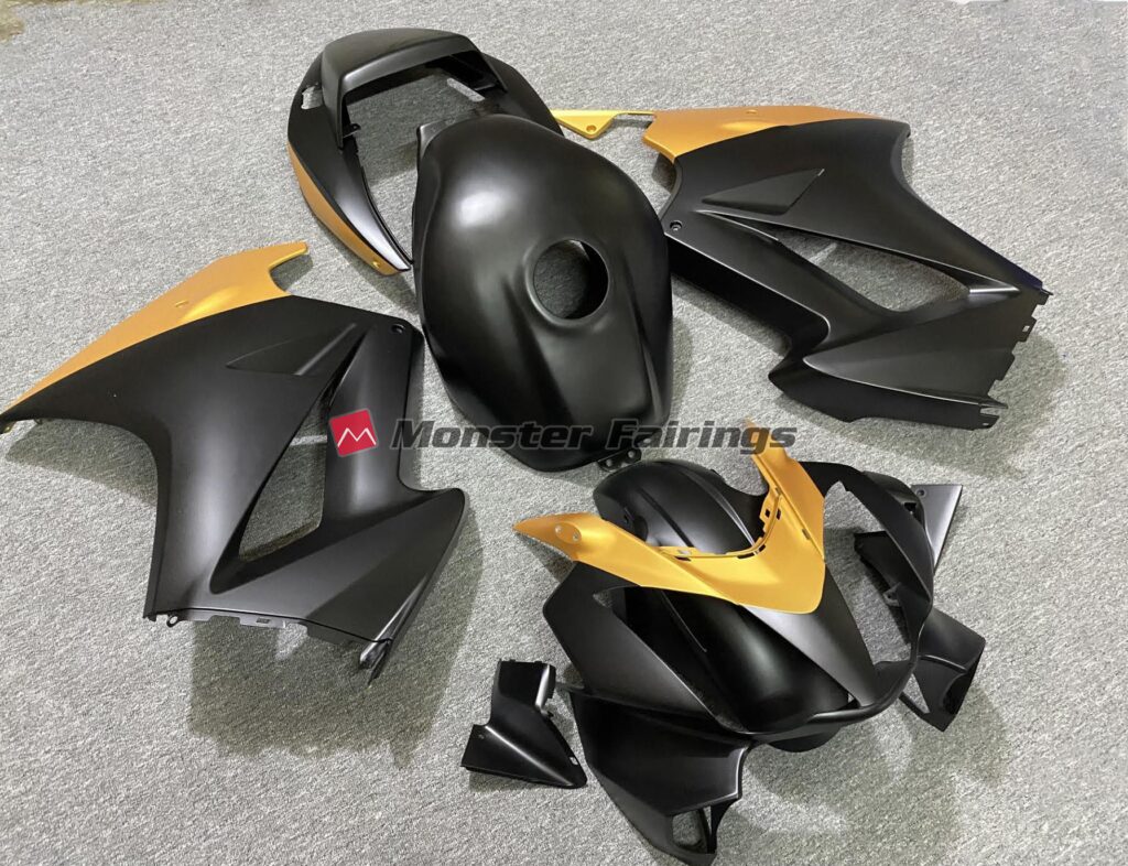 Matte Black Gold ABS fairings for Honda VFR800 2002 - 2012 - premium OEM fit kit by Monster Fairings