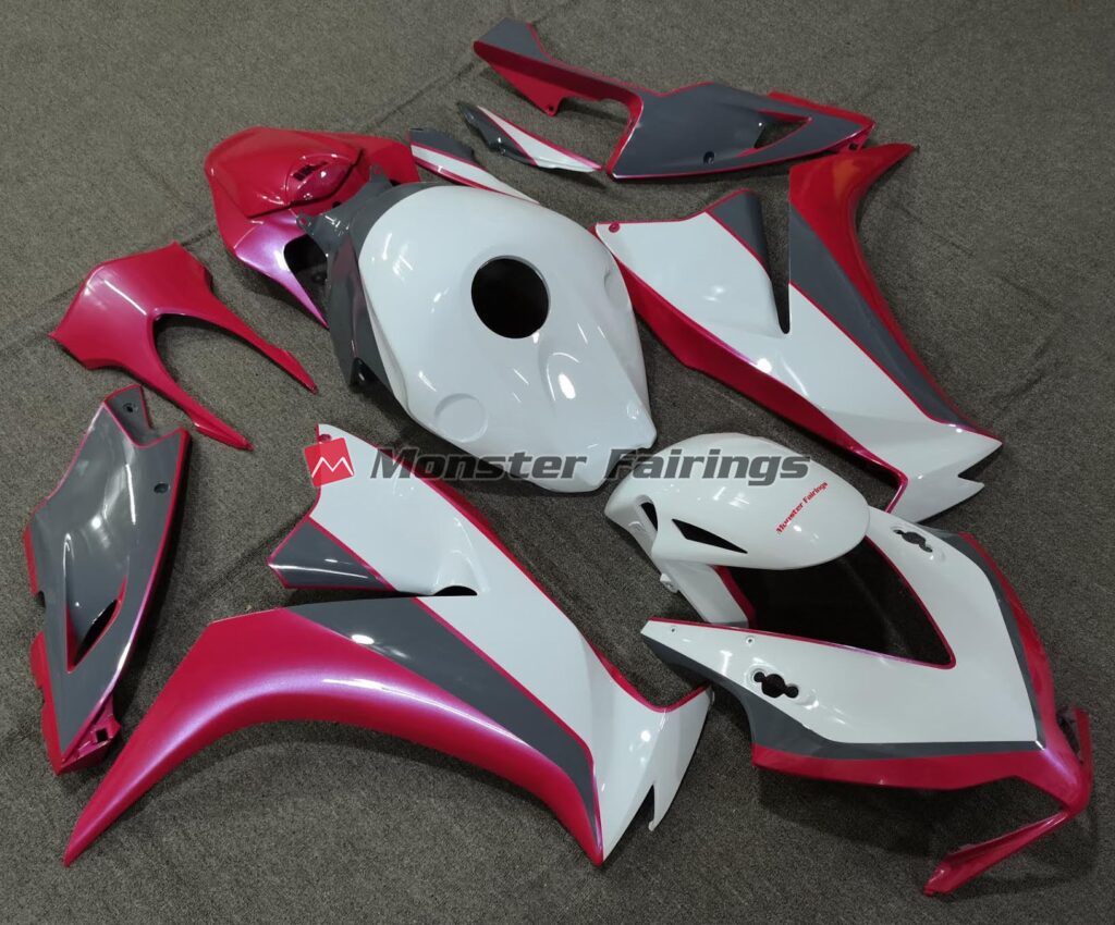 Honda CBR1000RR custom ABS fairings 2012 - 2016 in Pink, Grey and White Custom - durable replacement kit, Monster Fairings