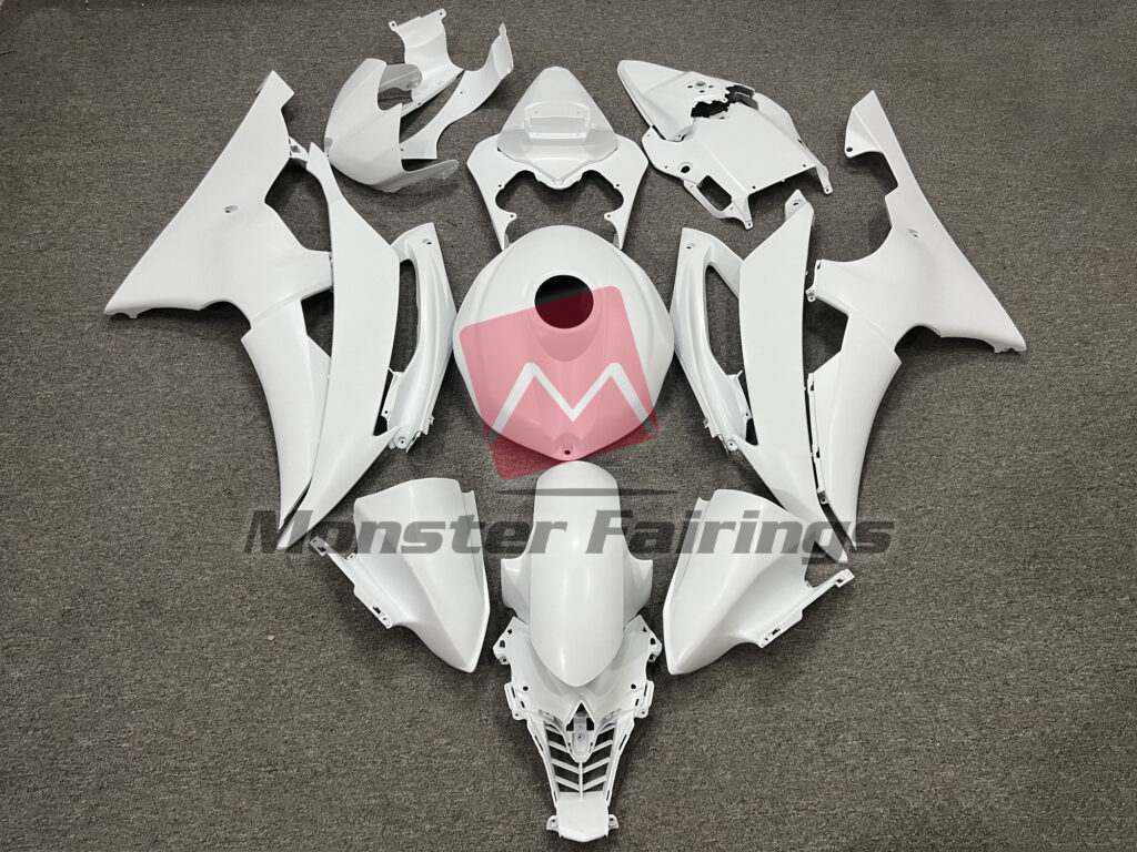 Yamaha R6 2008 - 2016 Matte White ABS fairings - custom motorcycle bodywork kit by Monster Fairings