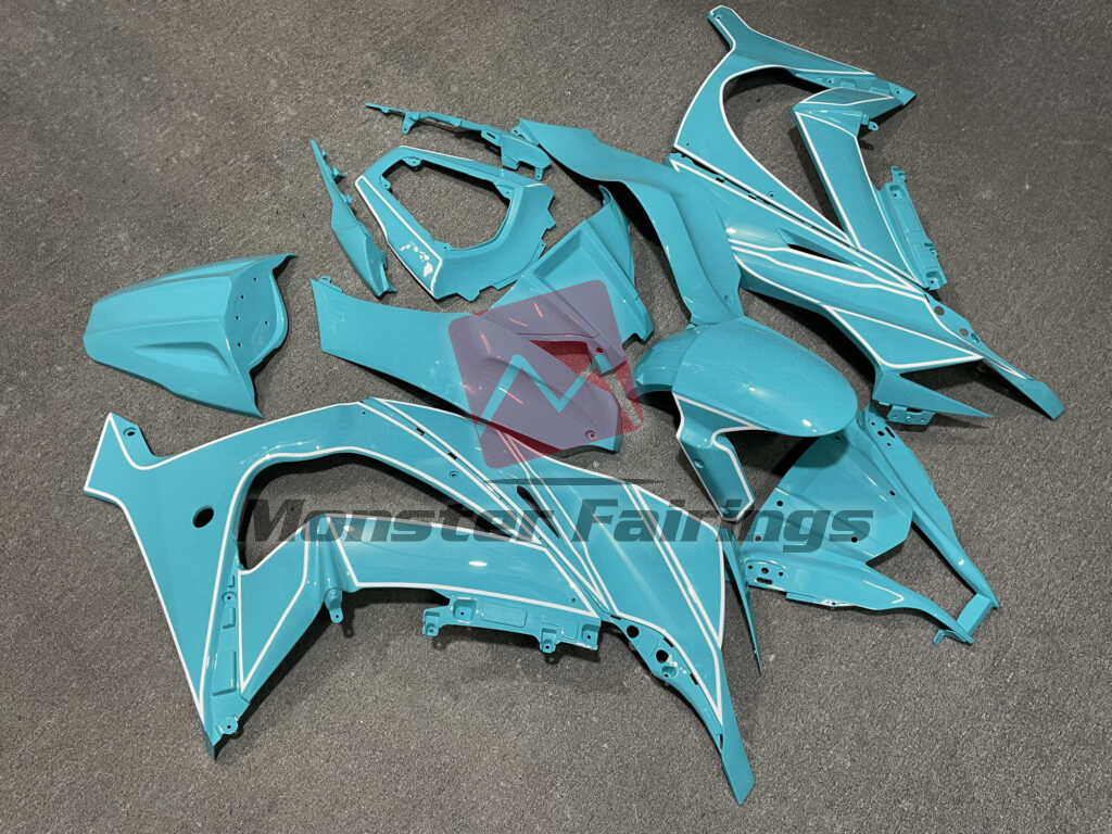 Gloss Teal White ABS fairings for Kawasaki ZX10R 2011 - 2015 - premium OEM fit kit by Monster Fairings