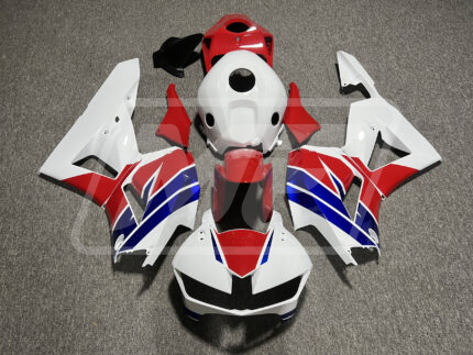 Honda CBR600RR 2013-2025 Gloss White with Red & Blue ABS Fairings | Monster Fairings