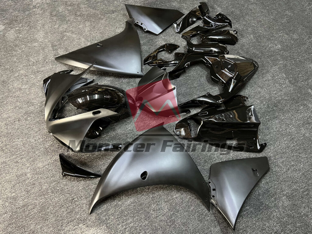 Yamaha R1 custom ABS fairings 2009 - 2011 in Gloss & and Matte Black - durable replacement kit, Monster Fairings