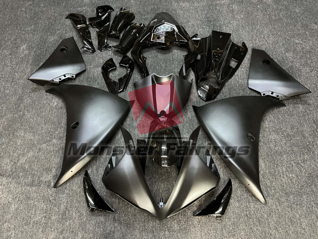 Yamaha R1 2009 - 2011 Gloss & and Matte Black ABS fairings - custom motorcycle bodywork kit by Monster Fairings
