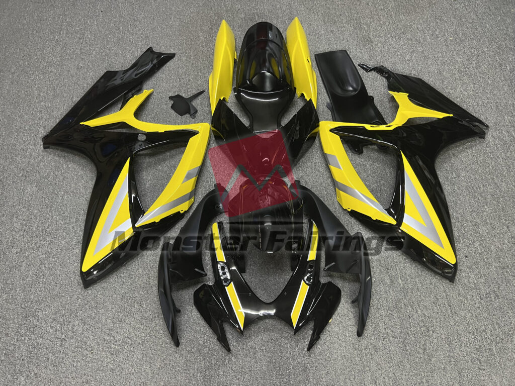 Suzuki GSXR 600 - 750 2006 - 2007 Black Yellow OEM Style ABS fairings - custom motorcycle bodywork kit by Monster Fairings