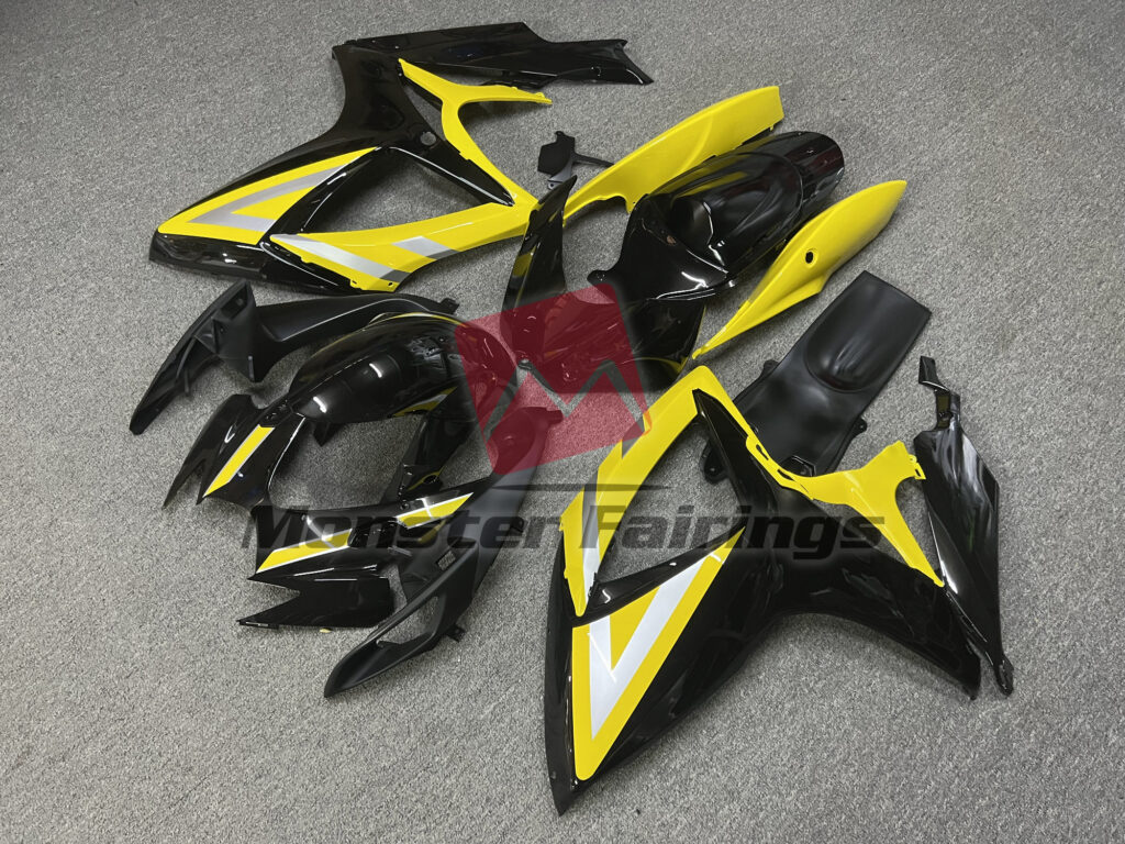 Black Yellow OEM Style ABS fairings for Suzuki GSXR 600 - 750 2006 - 2007 - premium OEM fit kit by Monster Fairings