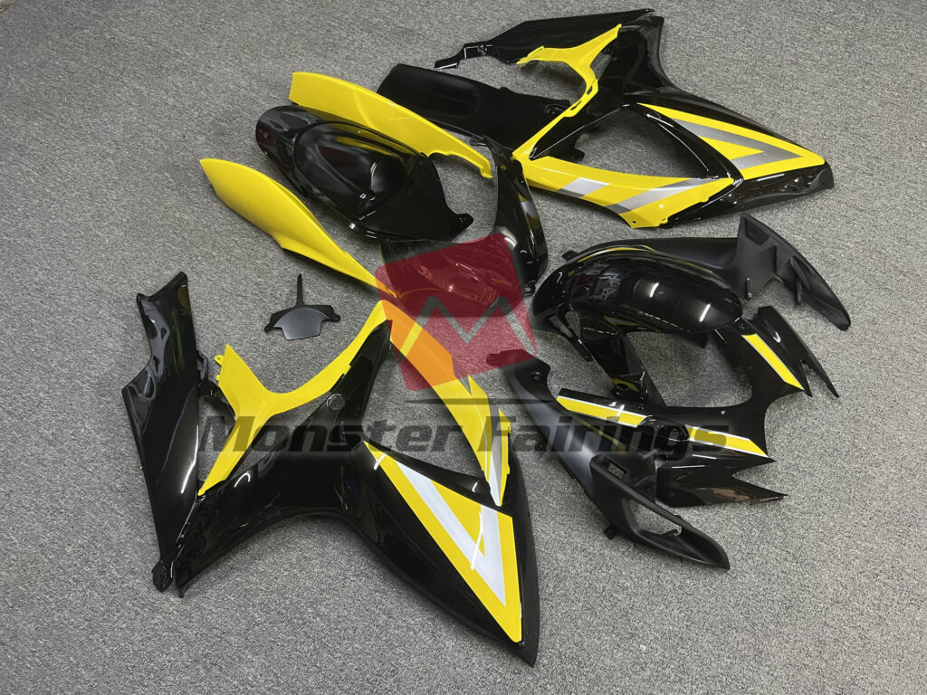 Suzuki GSXR custom ABS fairings 2006 - 2007 in Black Yellow OEM Style - durable replacement kit, Monster Fairings