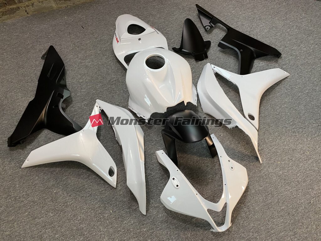 Clean White Black ABS fairings for Honda CBR600RR 2007 - 2008 - premium OEM fit kit by Monster Fairings