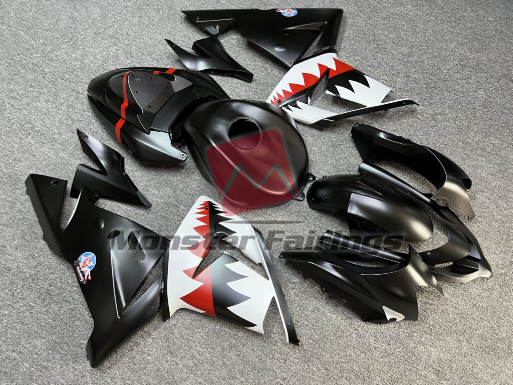 Matte Black Betty Bomber ABS fairings for Kawasaki ZX10R 2004 - 2005 - premium OEM fit kit by Monster Fairings