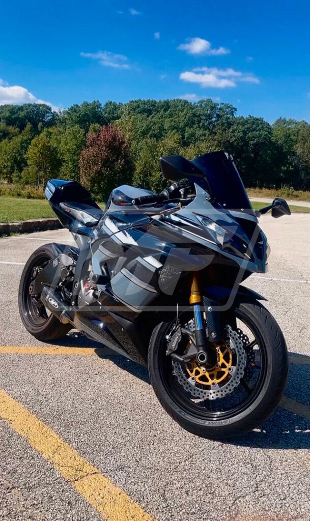 Gloss Black Nardo Grey & White ABS fairings for Kawasaki ZX6R 2013 - 2018 - premium OEM fit kit by Monster Fairings