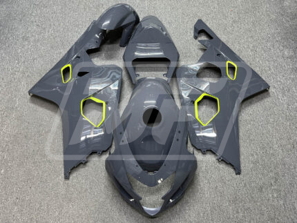 Suzuki GSXR 600-750 2004-2005 Gloss Nardo Gray with Neon ABS Fairings | Monster Fairings