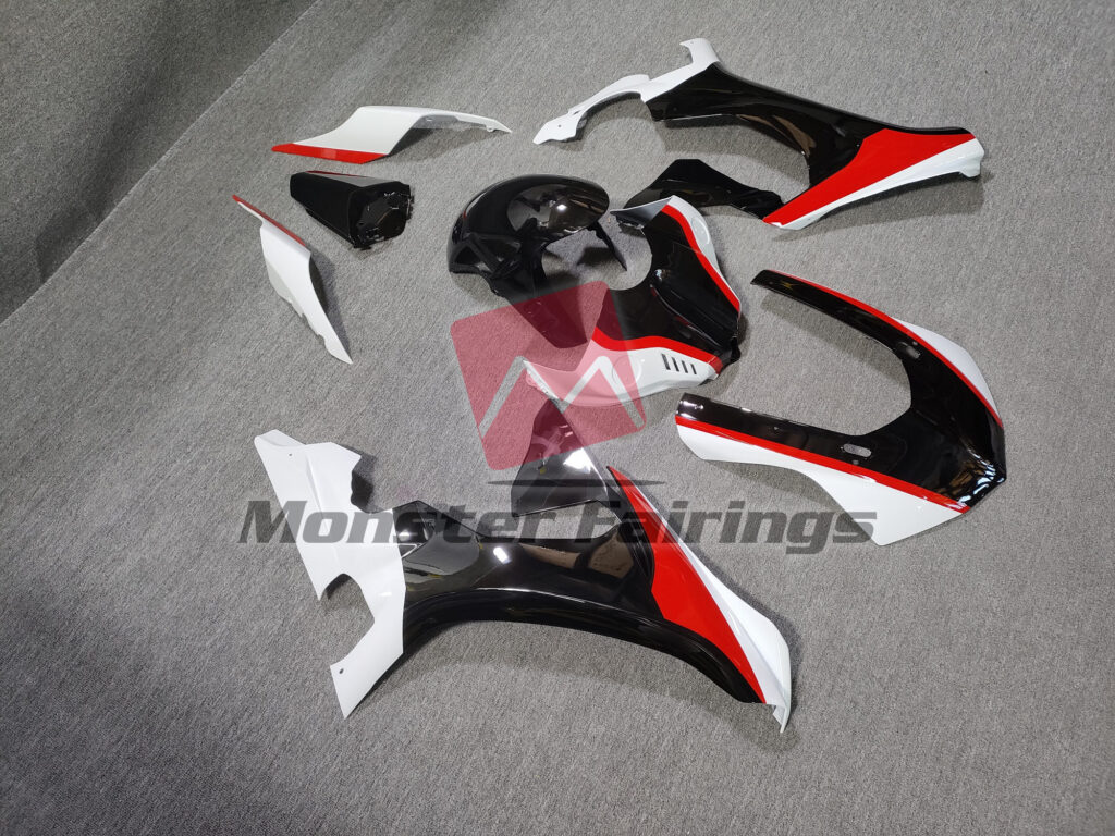 Yamaha R1 custom ABS fairings 2015 - 2019 in Gloss Red Black White - durable replacement kit, Monster Fairings