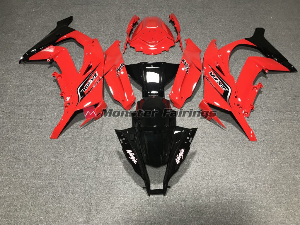 Kawasaki ZX10R 2011 - 2015 Red and Black ABS fairings - custom motorcycle bodywork kit by Monster Fairings