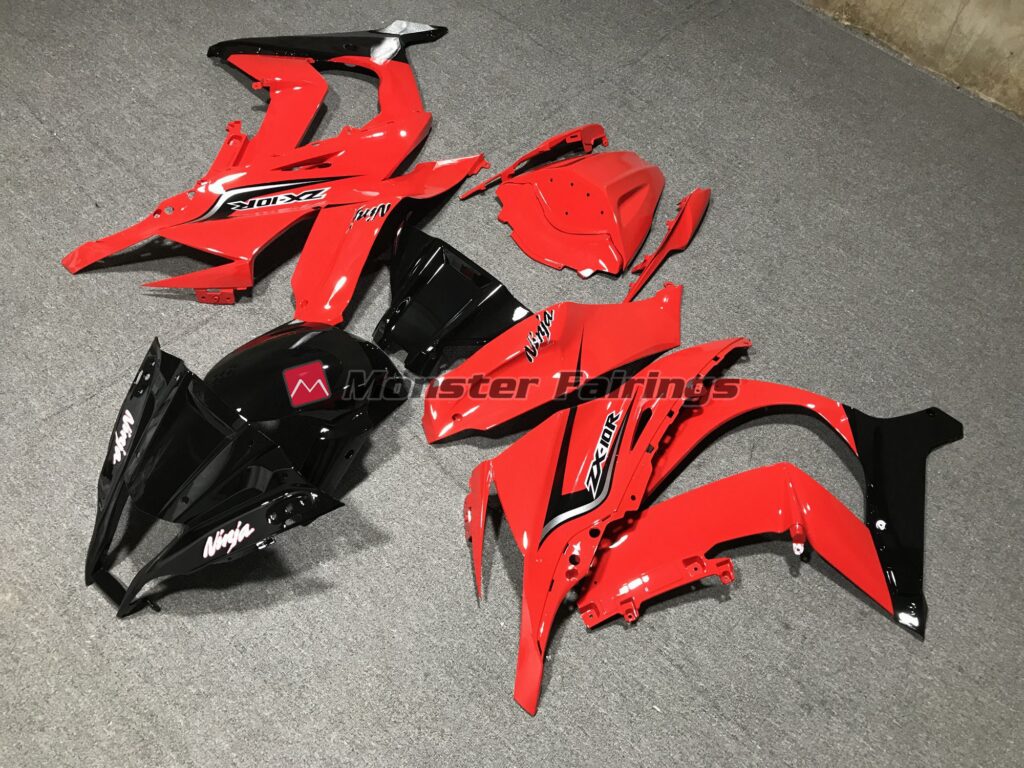 Red and Black ABS fairings for Kawasaki ZX10R 2011 - 2015 - premium OEM fit kit by Monster Fairings