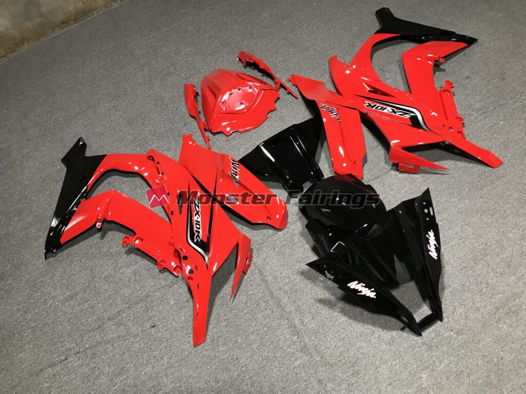 Kawasaki ZX10R custom ABS fairings 2011 - 2015 in Red and Black - durable replacement kit, Monster Fairings