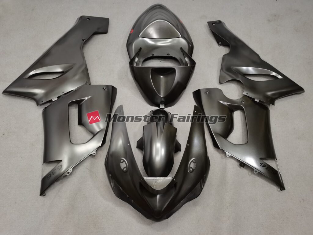 Kawasaki ZX6R 2005 - 2006 Metal Silver ABS fairings - custom motorcycle bodywork kit by Monster Fairings