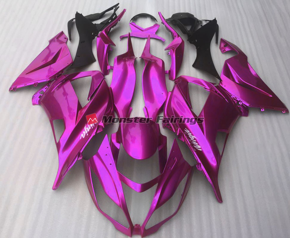 Kawasaki ZX10R 2016 - 2020 Candy Pink Gloss ABS fairings - custom motorcycle bodywork kit by Monster Fairings