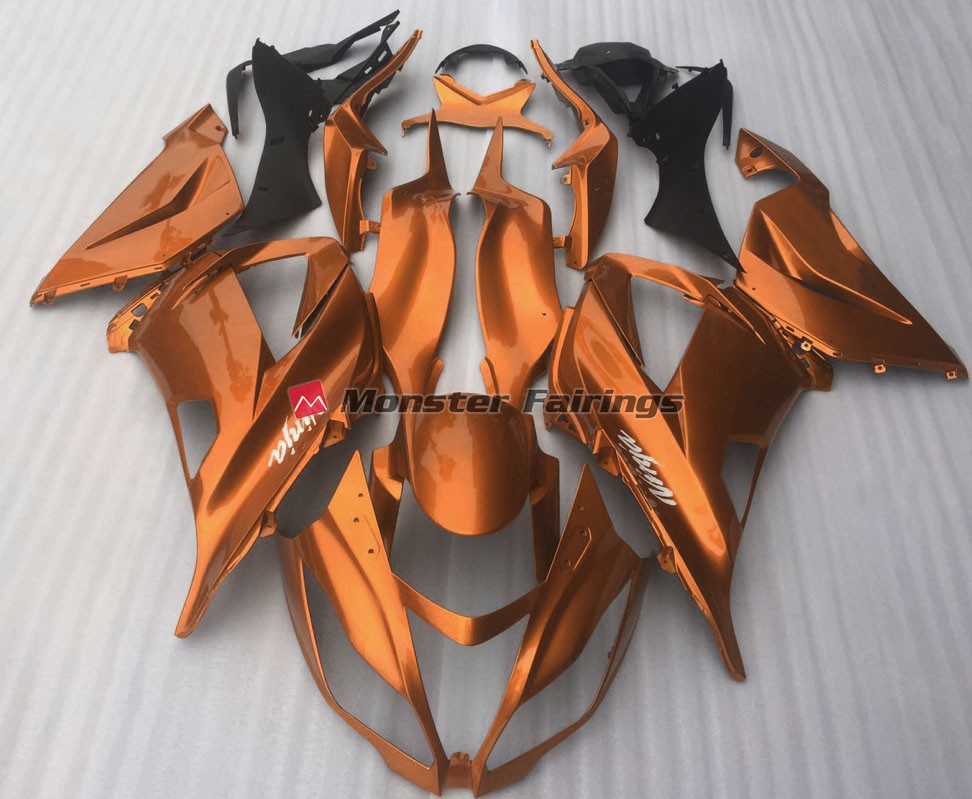 Kawasaki ZX10R 2016 - 2020 Candy Orange Gloss ABS fairings - custom motorcycle bodywork kit by Monster Fairings