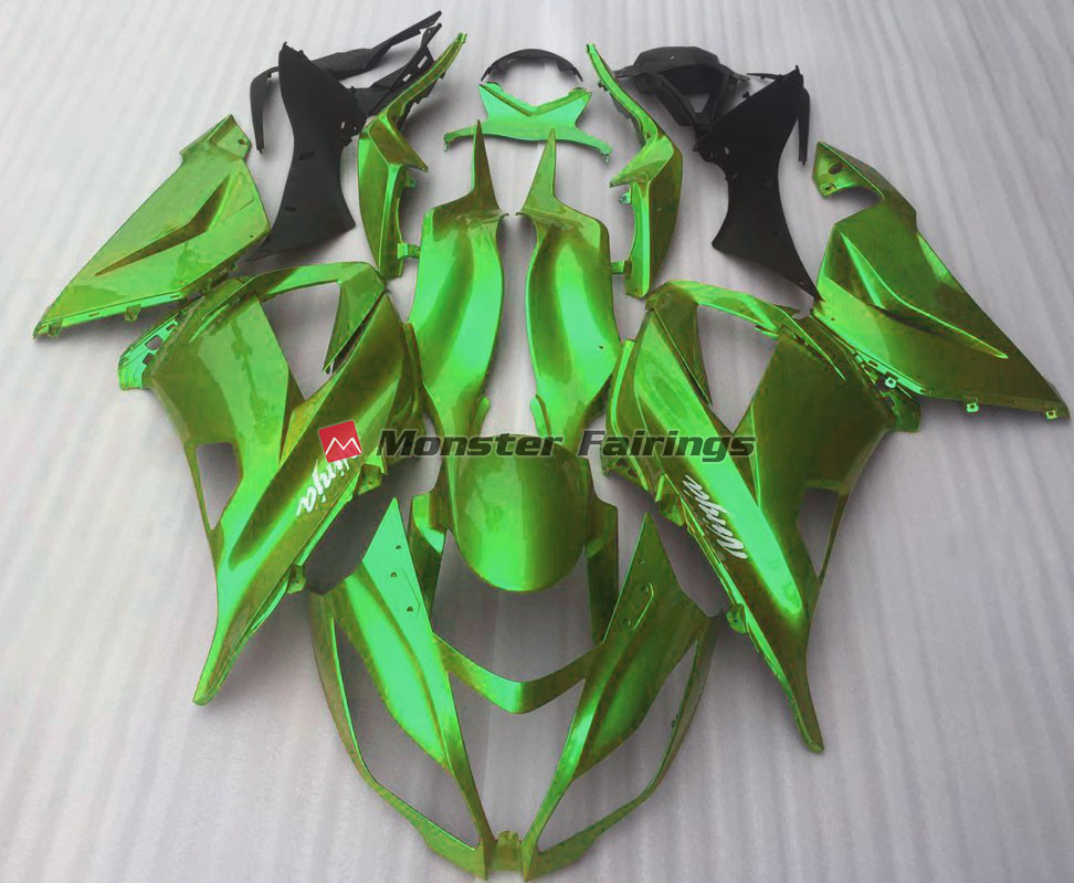 Kawasaki ZX10R 2016 - 2020 Candy Green Gloss ABS fairings - custom motorcycle bodywork kit by Monster Fairings