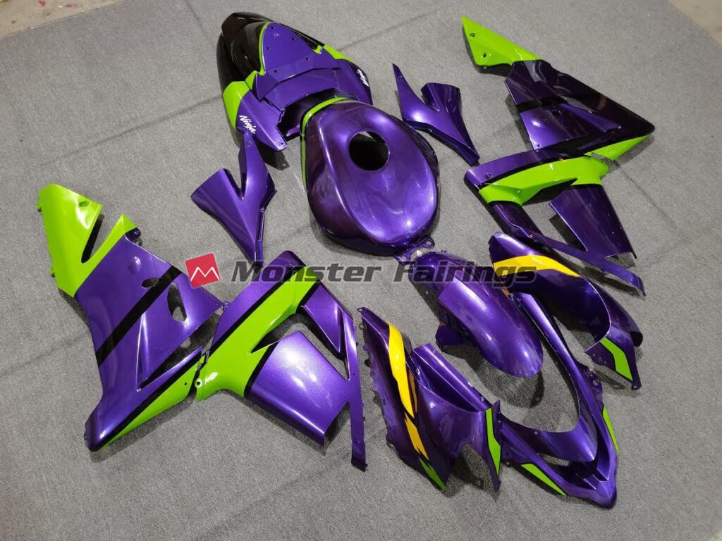 Purple Green Yellow ABS fairings for Kawasaki ZX10R 2004 - 2005 - premium OEM fit kit by Monster Fairings