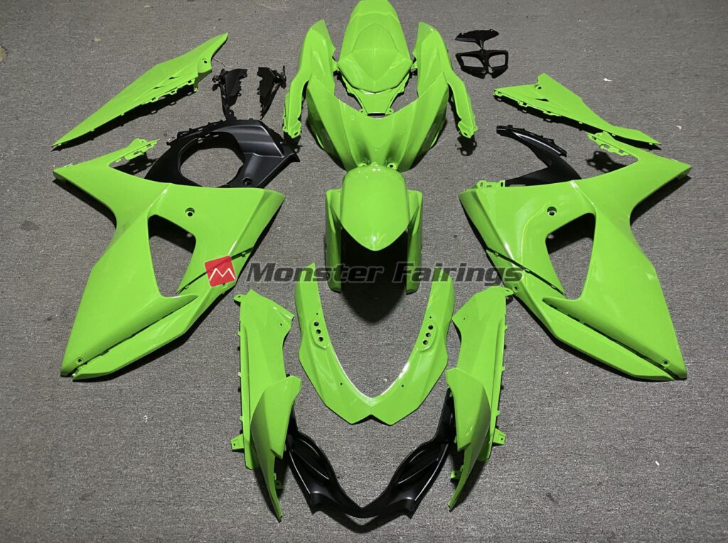 Suzuki GSXR 1000 2009 - 2016 High Gloss Green ABS fairings - custom motorcycle bodywork kit by Monster Fairings