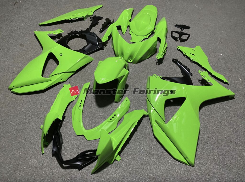 Suzuki GSXR custom ABS fairings 2009 - 2016 in High Gloss Green - durable replacement kit, Monster Fairings