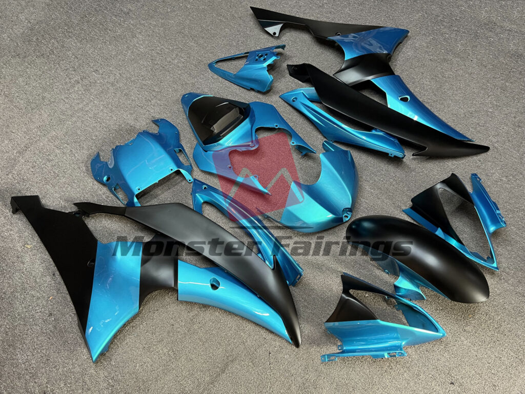 Electric Blue Matte Black ABS fairings for Yamaha R6 2008 - 2016 - premium OEM fit kit by Monster Fairings