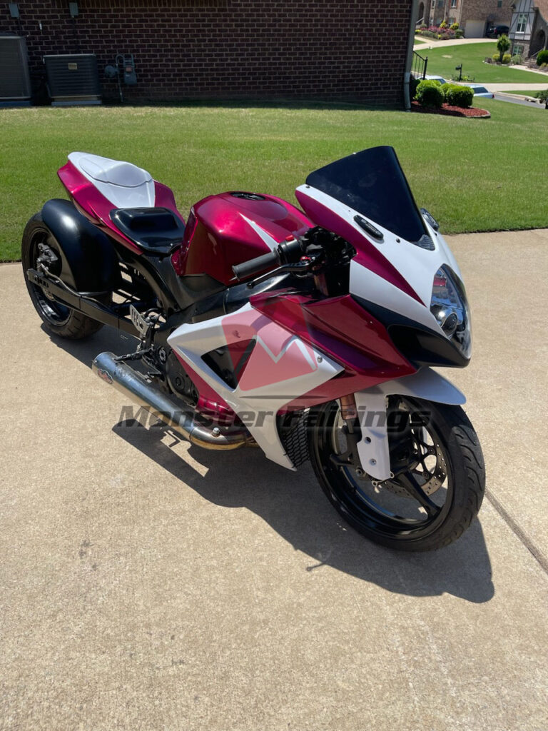 Monster Fairings ABS fairing kit for Suzuki GSXR 1000 2007 - 2008 - Gloss White & Pink, precise OEM fit