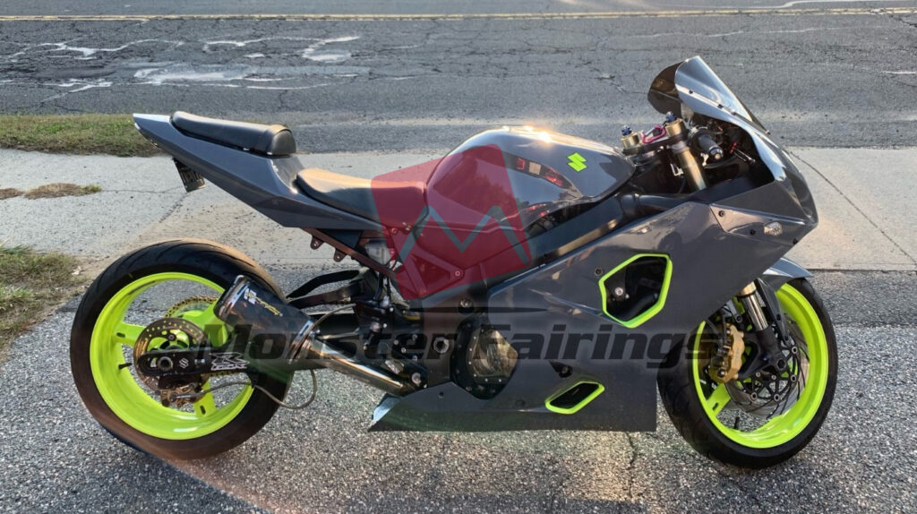 Monster Fairings ABS fairing kit for Suzuki GSXR 600 - 750 2004 - 2005 - Custom Neon Nardo, precise OEM fit