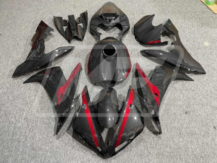 Yamaha R1 2004-2006 Carbon Fiber Style with Red ABS Fairings | Monster Fairings