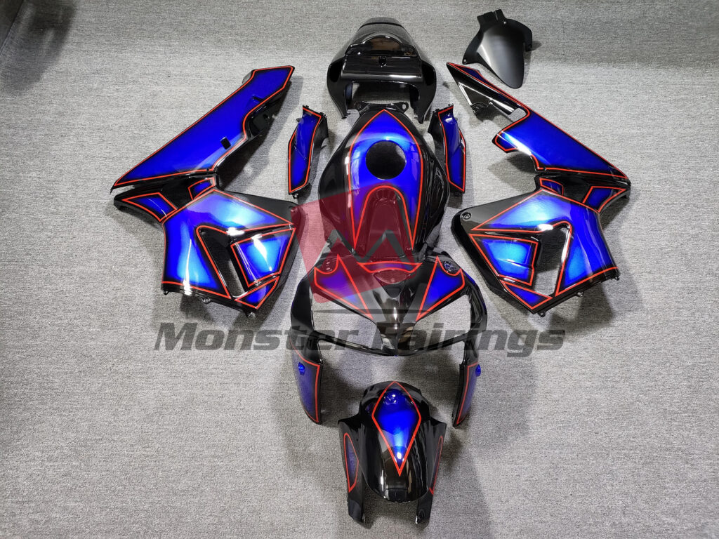 Honda CBR600RR 2005 - 2006 Blue Red Turtle ABS fairings - custom motorcycle bodywork kit by Monster Fairings
