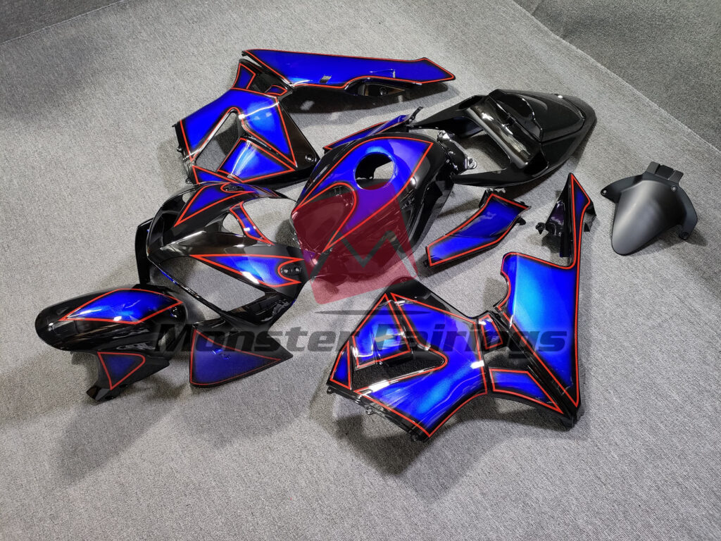 Honda CBR600RR custom ABS fairings 2005 - 2006 in Blue Red Turtle - durable replacement kit, Monster Fairings