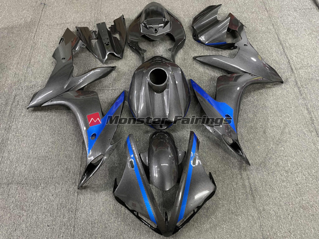 Carbon Style with Dark Blue ABS fairings for Yamaha R1 2004 - 2006 - premium OEM fit kit by Monster Fairings