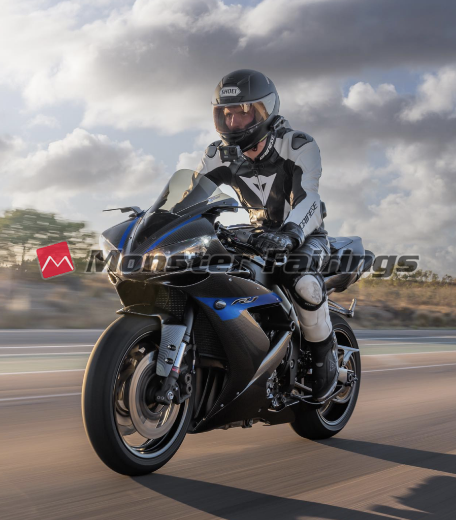 Yamaha R1 2004 - 2006 ABS fairings, Carbon Style with Dark Blue - high - quality motorcycle kit by Monster Fairings