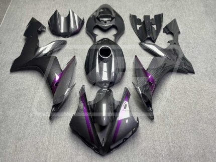 Yamaha R1 2004-2006 Gloss Carbon Fiber Style with Purple ABS Fairings | Monster Fairings