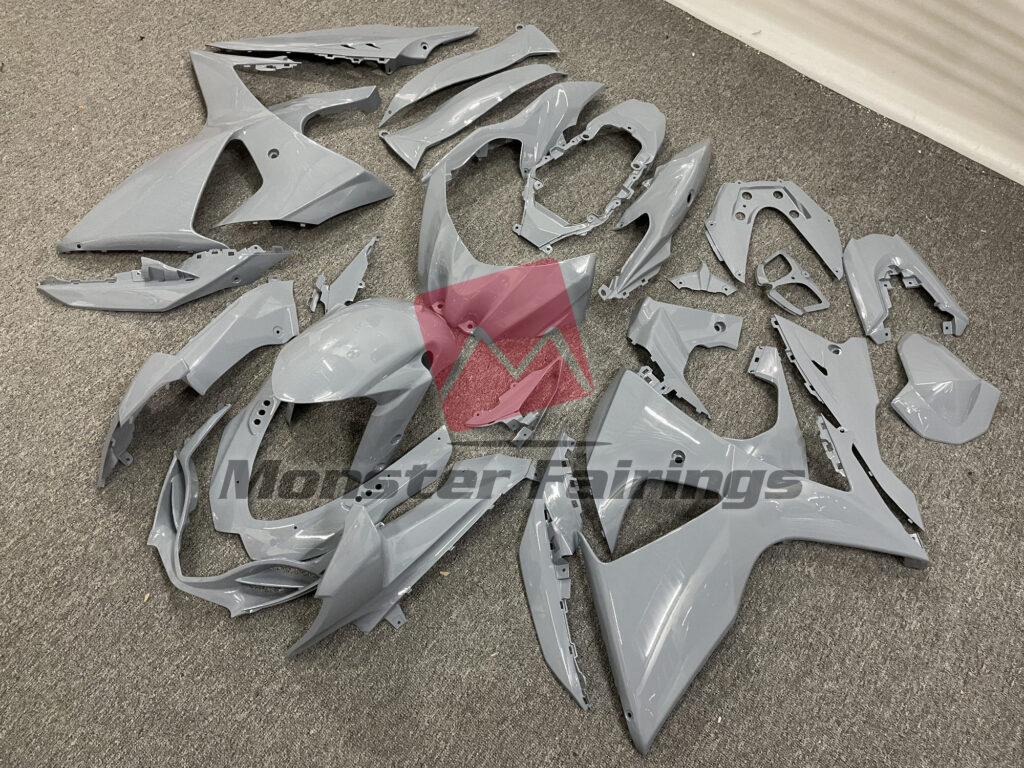 Suzuki GSXR custom ABS fairings 2009 - 2016 in Nardo Gray - durable replacement kit, Monster Fairings