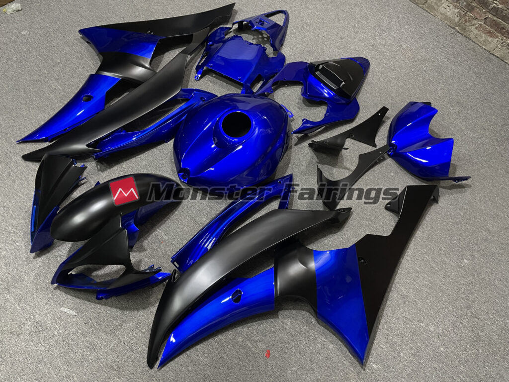 Yamaha R6 custom ABS fairings 2008 - 2016 in Deep Blue Matte Black - durable replacement kit, Monster Fairings