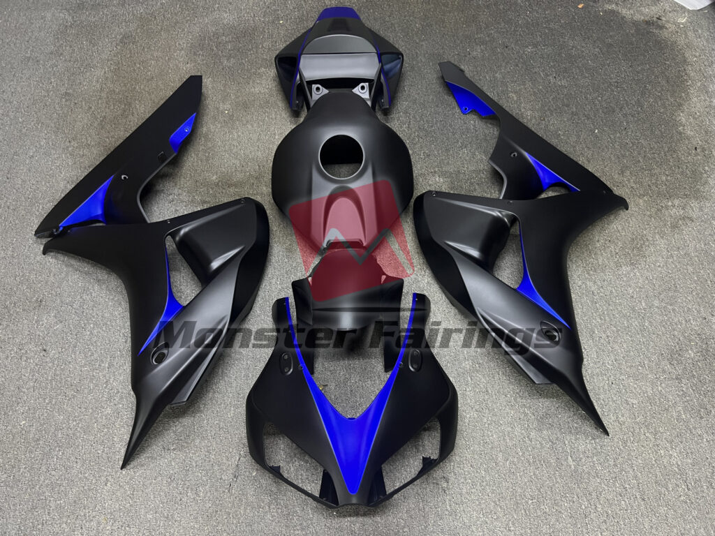 Honda CBR1000RR 2006 - 2007 Matte Black Blue ABS fairings - custom motorcycle bodywork kit by Monster Fairings