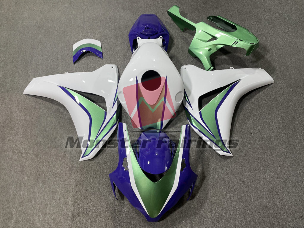 Honda CBR1000RR 2008 - 2011 Gloss White Green & Purple The Joker ABS fairings - custom motorcycle bodywork kit by Monster Fairings