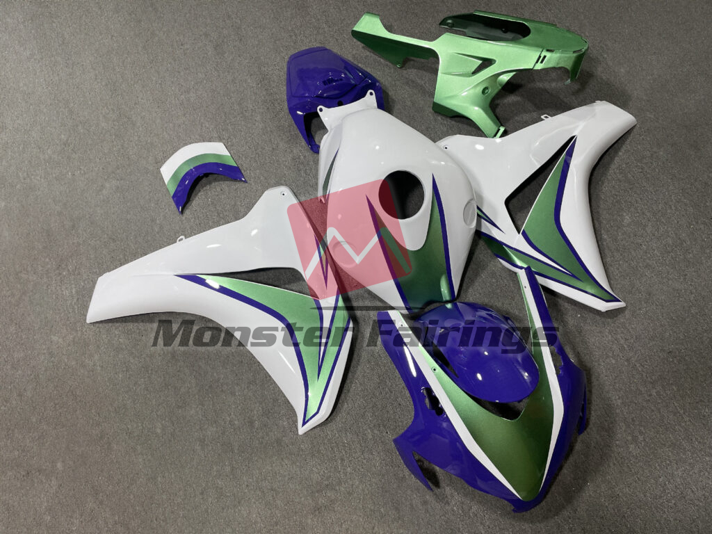 Gloss White Green & Purple The Joker ABS fairings for Honda CBR1000RR 2008 - 2011 - premium OEM fit kit by Monster Fairings