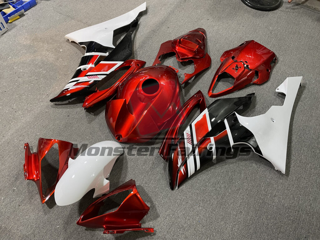 Yamaha R6 custom ABS fairings 2008 - 2016 Red Black White OEM Style - durable replacement kit, Monster Fairings