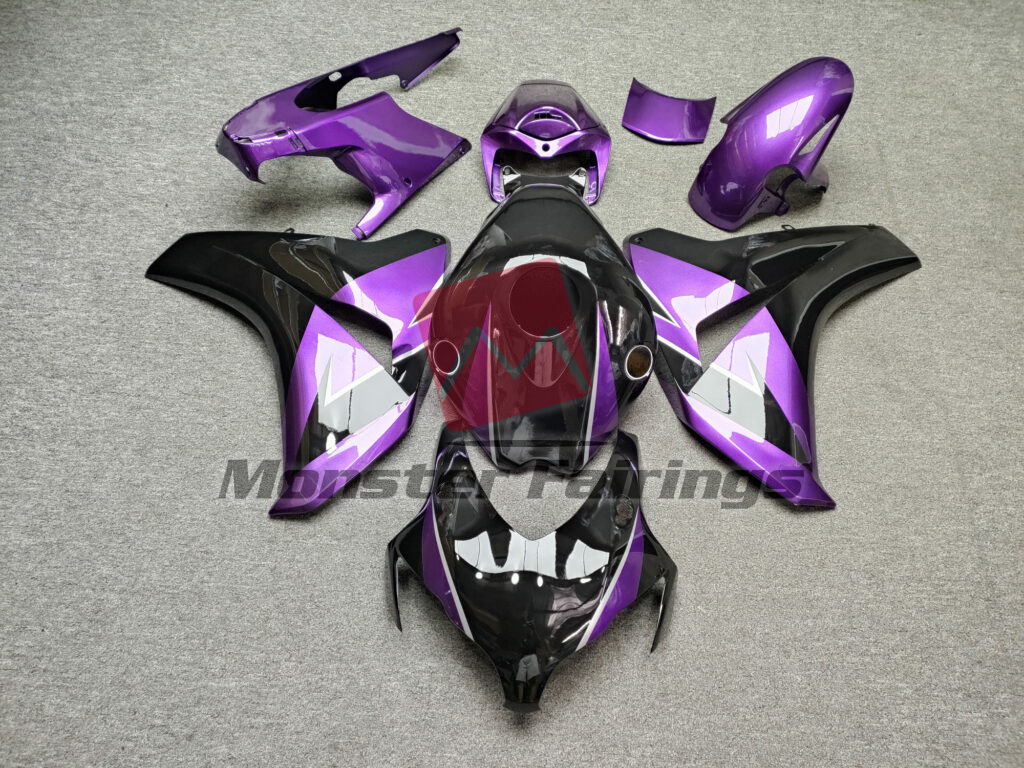 Honda CBR1000RR 2008 - 2011 Gloss Black & Purple ABS fairings - custom motorcycle bodywork kit by Monster Fairings