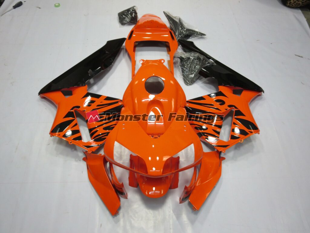 Honda CBR600RR 2003 - 2004 Tribal Orange ABS fairings - custom motorcycle bodywork kit by Monster Fairings