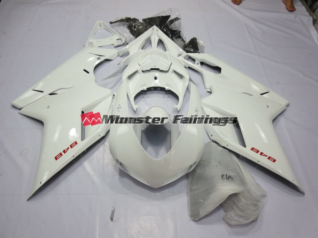 Ducati 848 1098 1198 2007 - 2012 White Pearl ABS fairings - custom motorcycle bodywork kit by Monster Fairings