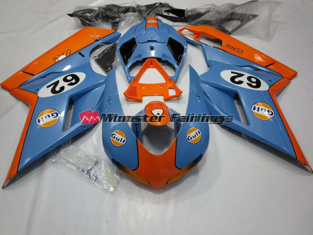Ducati 848 1098 1198 2007 - 2012 Gulf ABS fairings - custom motorcycle bodywork kit by Monster Fairings
