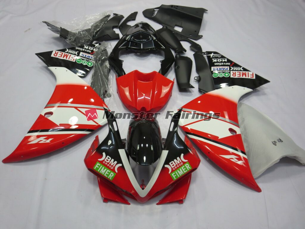 Yamaha R1 2012 - 2014 Red White Yamalube ABS fairings - custom motorcycle bodywork kit by Monster Fairings