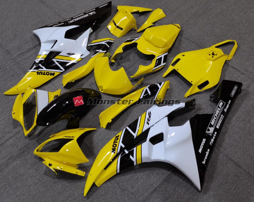 Yamaha R6 custom ABS fairings 2006 - 2007 in Yellow OEM Style - durable replacement kit, Monster Fairings