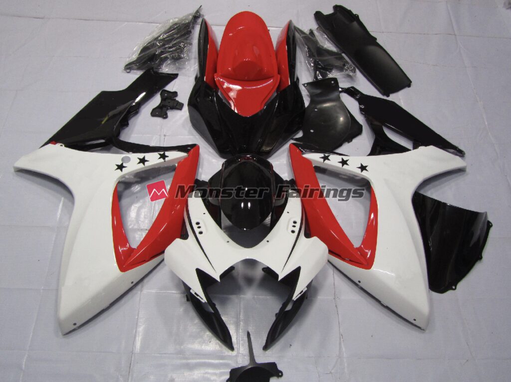 Suzuki GSXR 600 - 750 2006 - 2007 Red Star ABS fairings - custom motorcycle bodywork kit by Monster Fairings