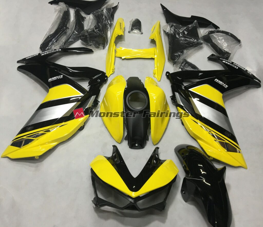 Yamaha R3 2014 - 2018 Yellow and Black Gloss ABS fairings - custom motorcycle bodywork kit by Monster Fairings